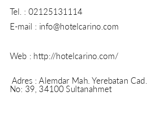 Carino Hotel iletiim bilgileri